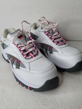 MCRAE INDUSTRIAL Womens Composite Toe Electrical Hazard Safety Shoes White Pink